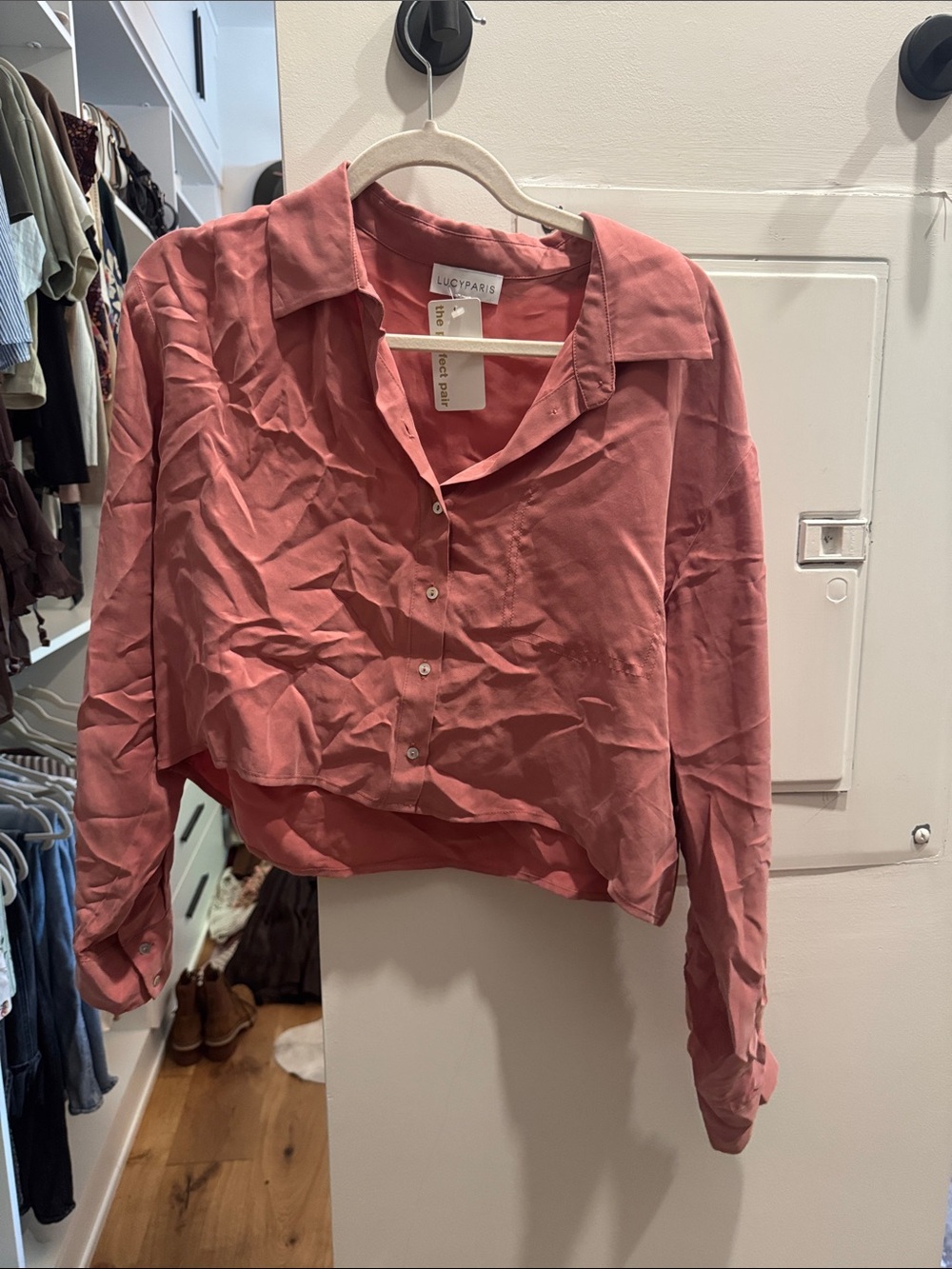 Lucy Paris Rose Pink Button-Down Collared Shirt